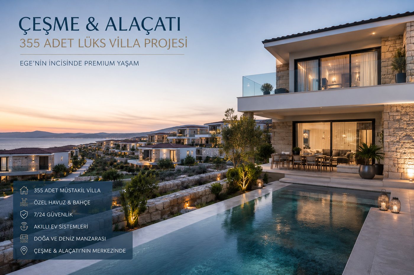 Çeşme ve Alaçatı, 355 adet lüks villa projesi